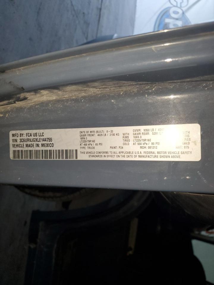 2020 Ram Promaster Delivery Van VIN: 3C6URVJGXLE144755 Lot: 90461805