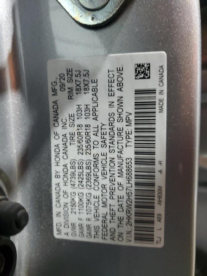 2020 Honda Cr-V Ex VIN: 2HKRW2H57LH688653 Lot: 92568365