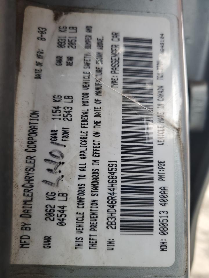 2004 Dodge Intrepid Se VIN: 2B3HD46R44H684591 Lot: 93717165