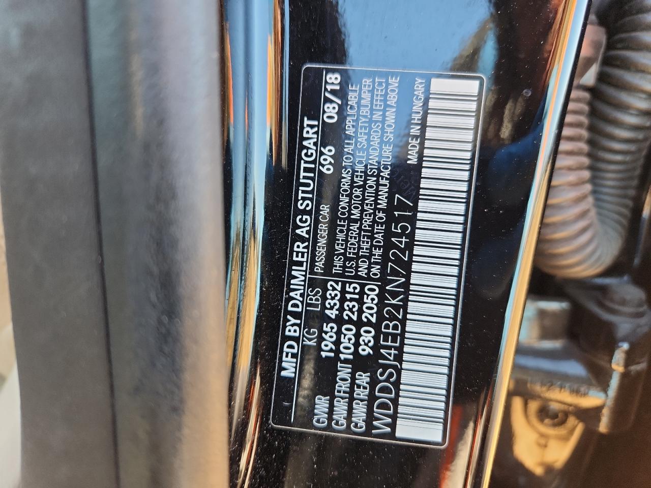 2019 Mercedes-Benz Cla 250 VIN: WDDSJ4EB2KN724517 Lot: 92131705