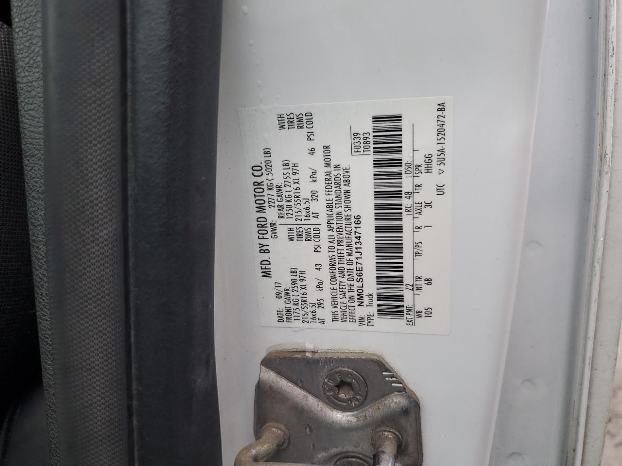 2018 Ford Transit Connect Xl VIN: NM0LS6E71J1347166 Lot: 92575975