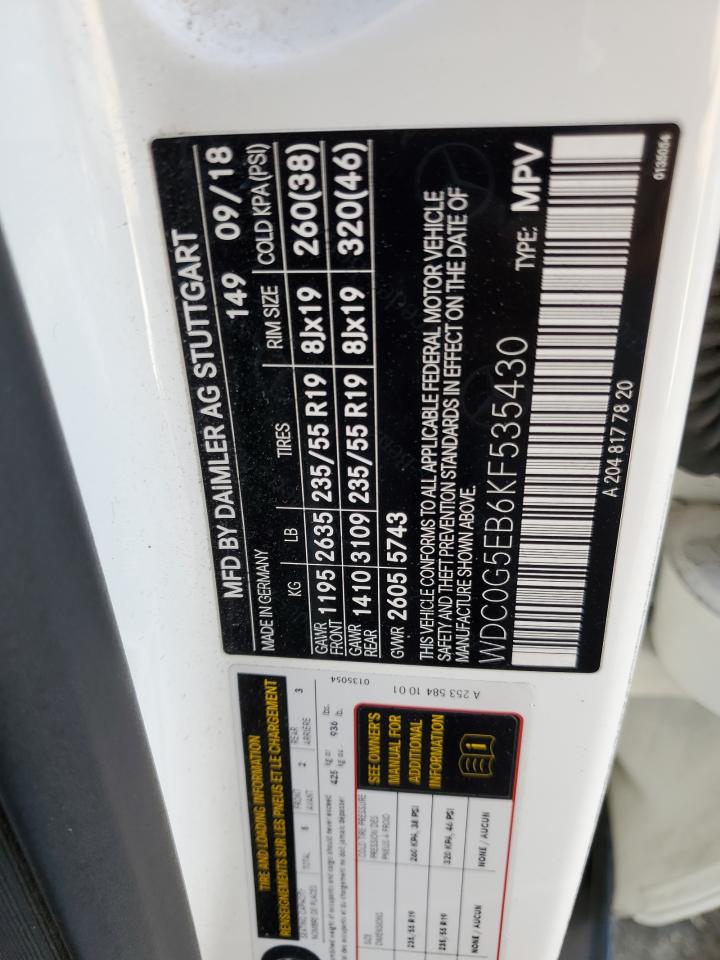 2019 Mercedes-Benz Glc 350E VIN: WDC0G5EB6KF535430 Lot: 91421075