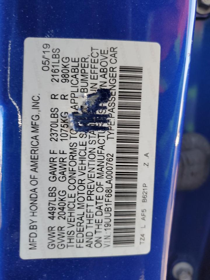 2020 Acura Tlx Technology VIN: 19UUB1F68LA000762 Lot: 93082315