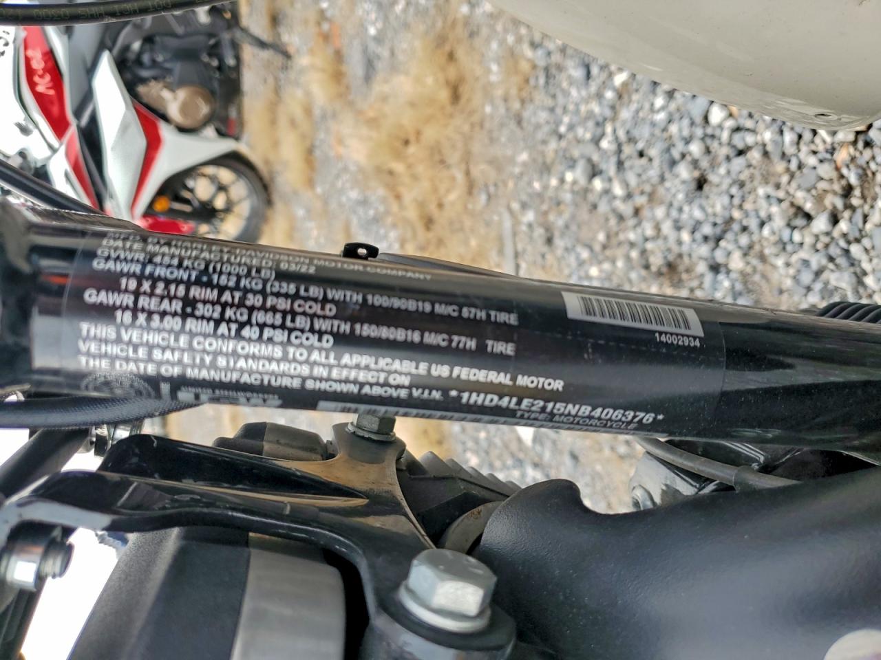 2022 Harley-Davidson Xl883 N VIN: 1HD4LE215NB406376 Lot: 93650395