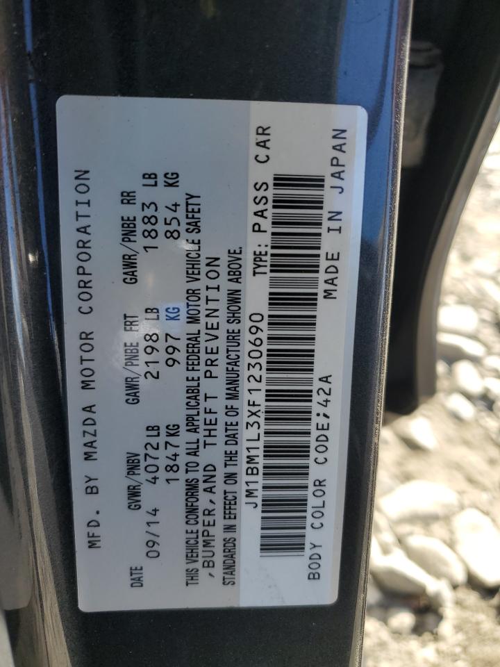 2015 Mazda 3 Touring VIN: JM1BM1L3XF1230690 Lot: 92618635