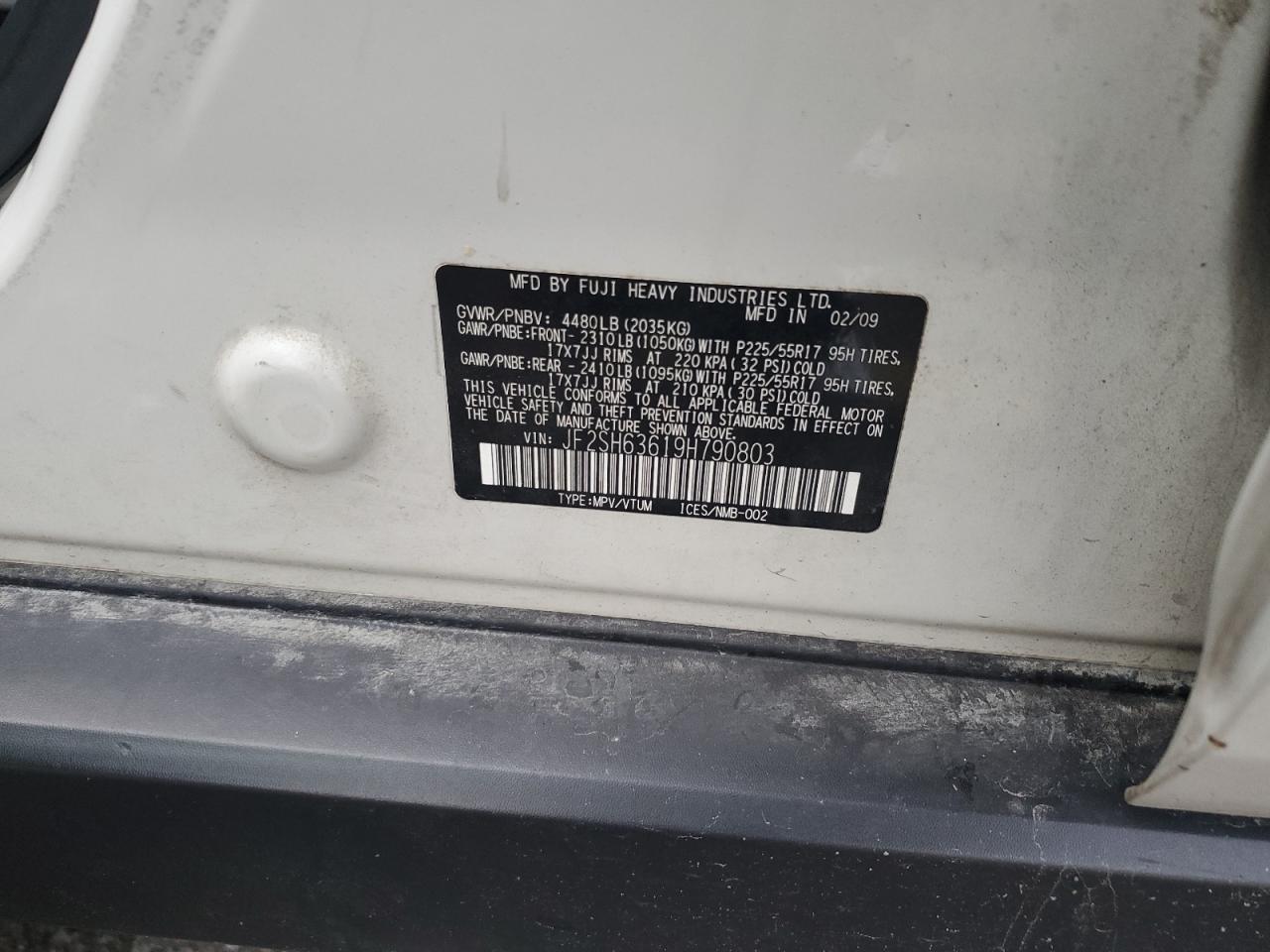 2009 Subaru Forester 2.5X Premium VIN: JF2SH63619H790803 Lot: 93397405