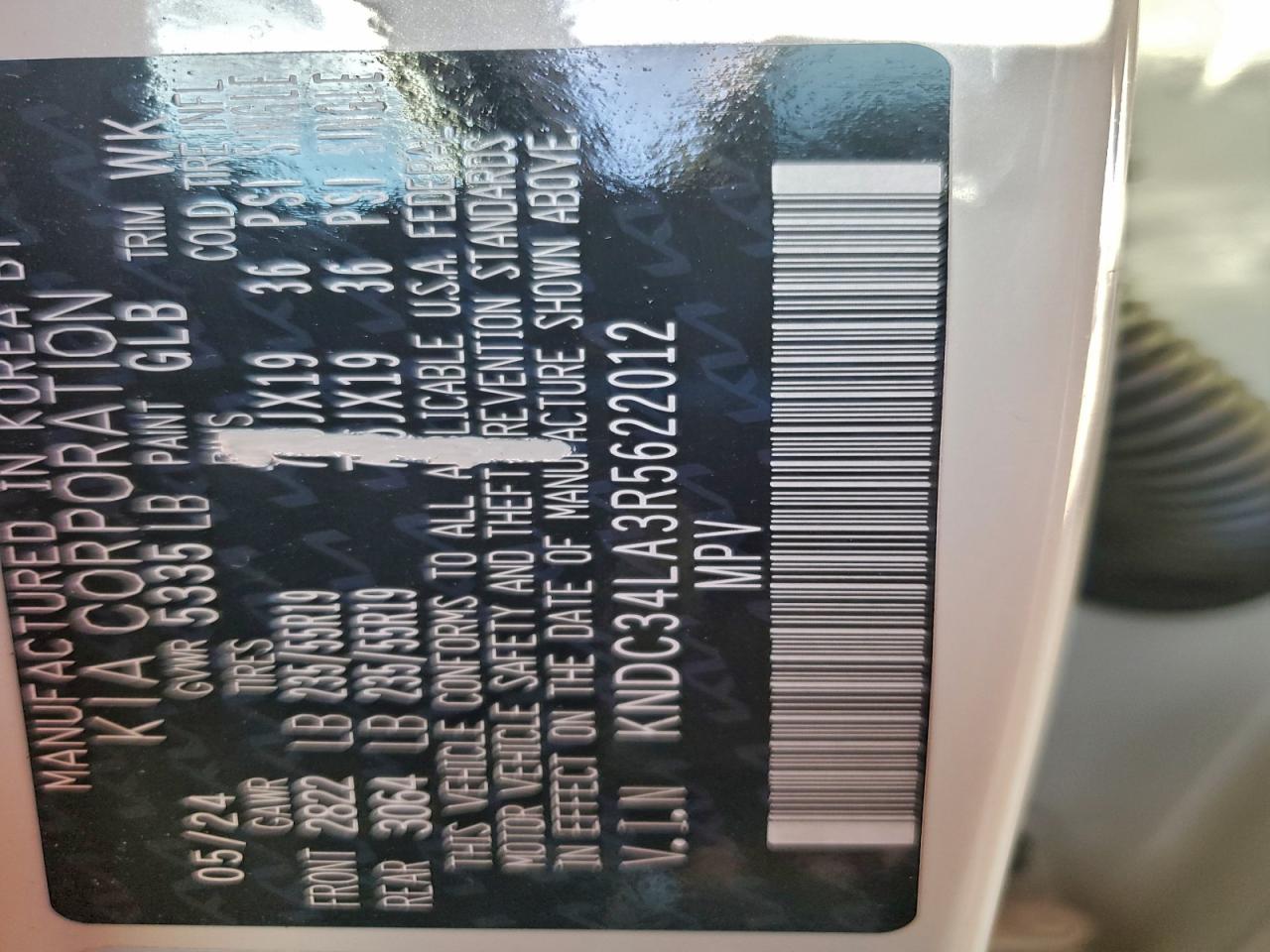 2024 Kia Ev6 Light VIN: KNDC34LA3R5622012 Lot: 94989885