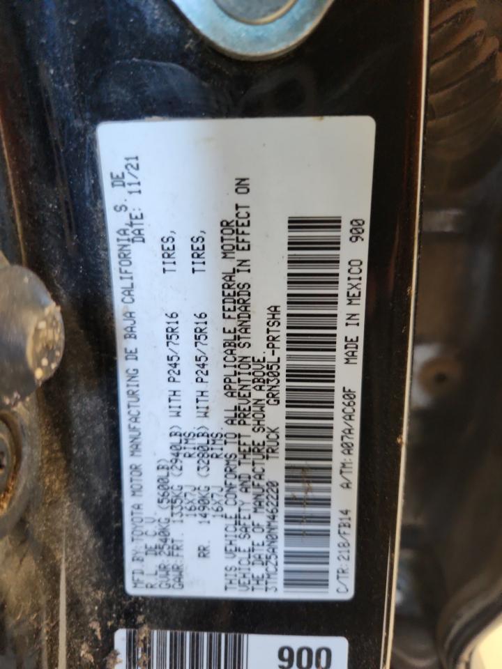 2022 Toyota Tacoma Double Cab VIN: 3TMCZ5AN0NM462220 Lot: 91848405