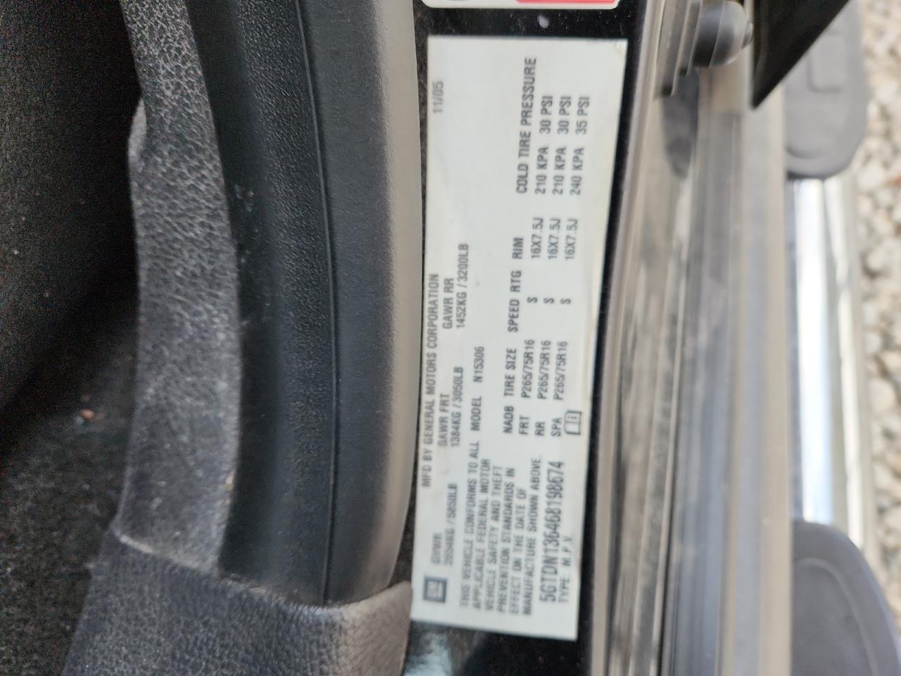 2006 Hummer H3 VIN: 5GTDN136468198674 Lot: 90762405