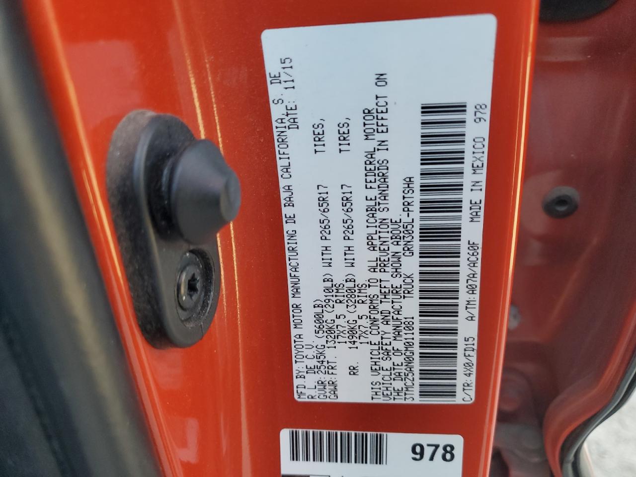 2016 Toyota Tacoma Double Cab VIN: 3TMCZ5AN0GM011081 Lot: 92173655