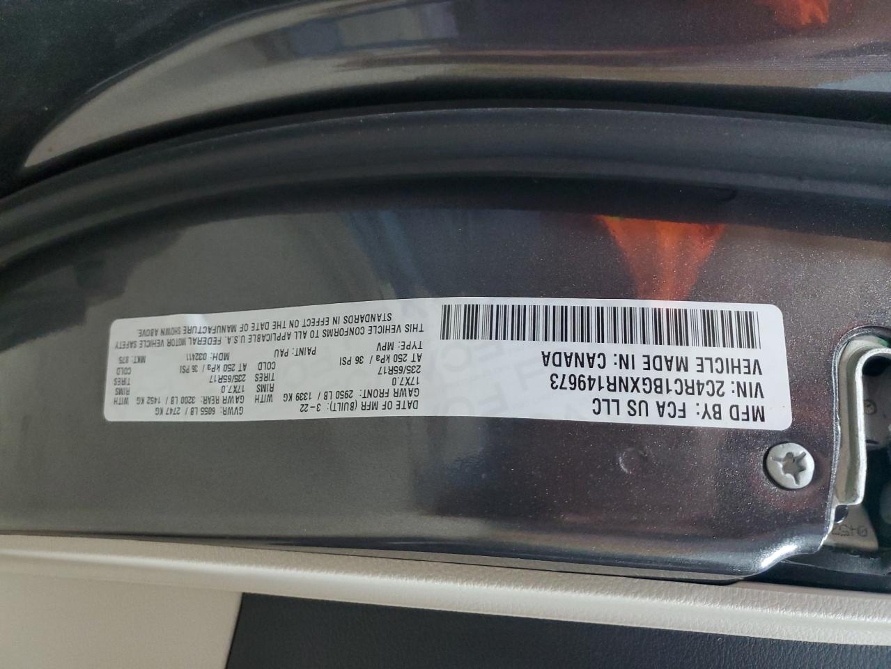 2022 Chrysler Pacifica Touring L VIN: 2C4RC1BGXNR149673 Lot: 92401945