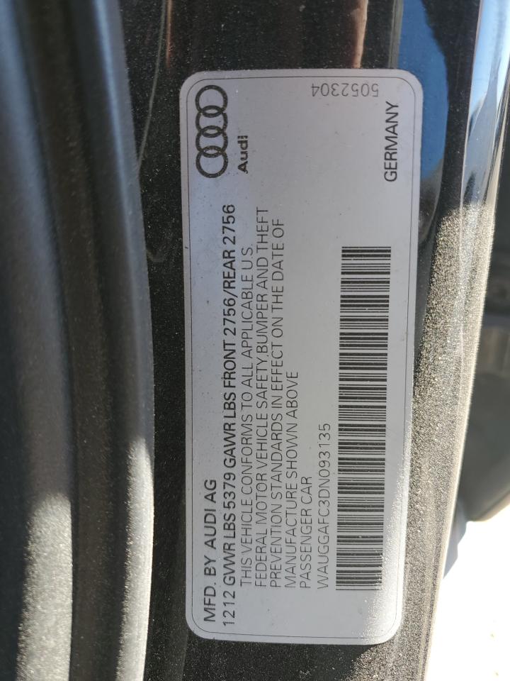 2013 Audi A6 Premium Plus VIN: WAUGGAFC3DN093135 Lot: 90893615