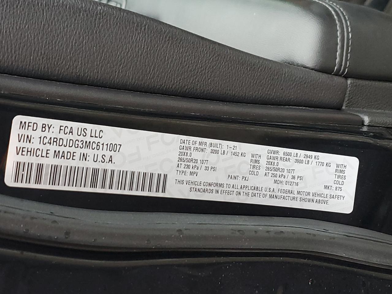 2021 Dodge Durango Gt VIN: 1C4RDJDG3MC611007 Lot: 93180135