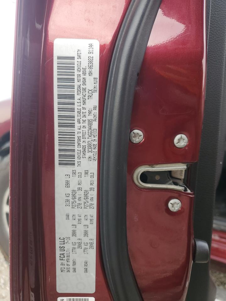 2016 Ram 1500 Slt VIN: 3C6RR7LTXGG344895 Lot: 92056785