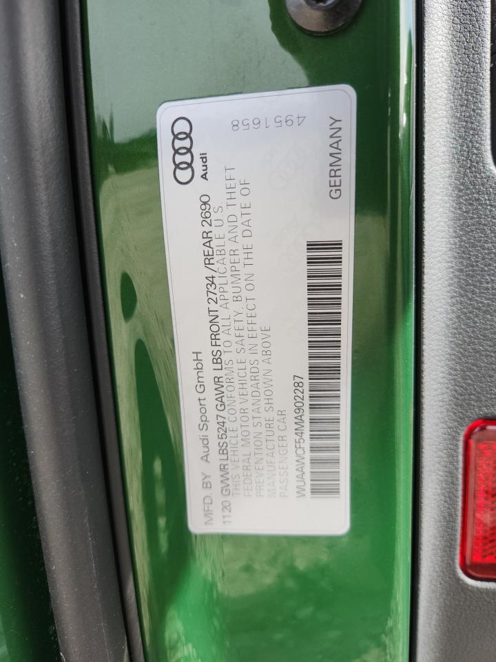 2021 Audi Rs5 VIN: WUAAWCF54MA902287 Lot: 92117015