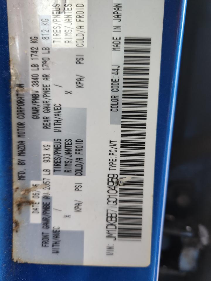 2016 Mazda Cx-3 Sport VIN: JM1DKBB71G0104959 Lot: 92128175