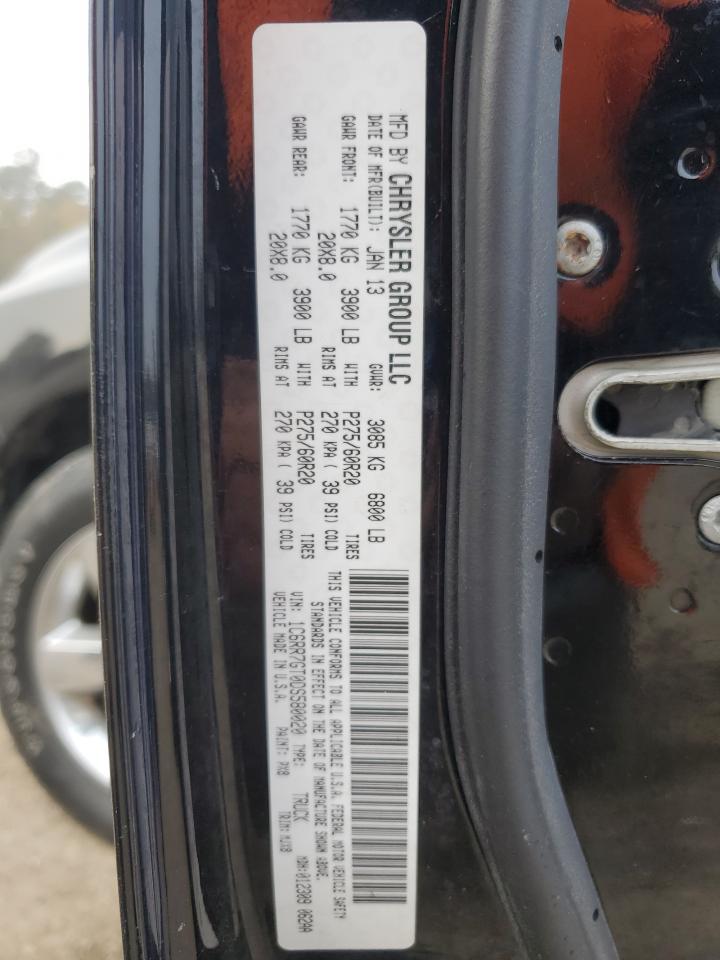 2013 Ram 1500 Slt VIN: 1C6RR7GT0DS580020 Lot: 93327985