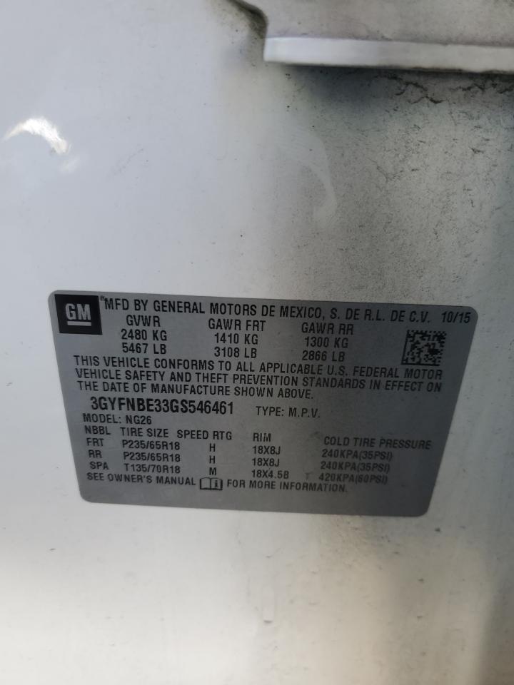 2016 Cadillac Srx Luxury Collection VIN: 3GYFNBE33GS546461 Lot: 92210805