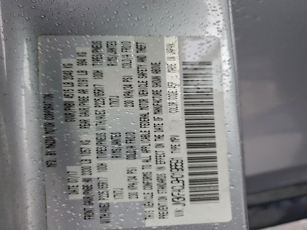 2017 Mazda Cx-5 Touring VIN: JM3KFACL9H0196591 Lot: 93763645