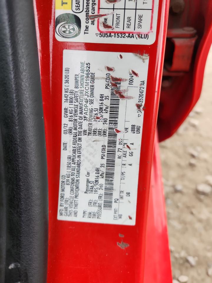 2012 Ford Fiesta Ses VIN: 3FADP4FJXCM196525 Lot: 93780695