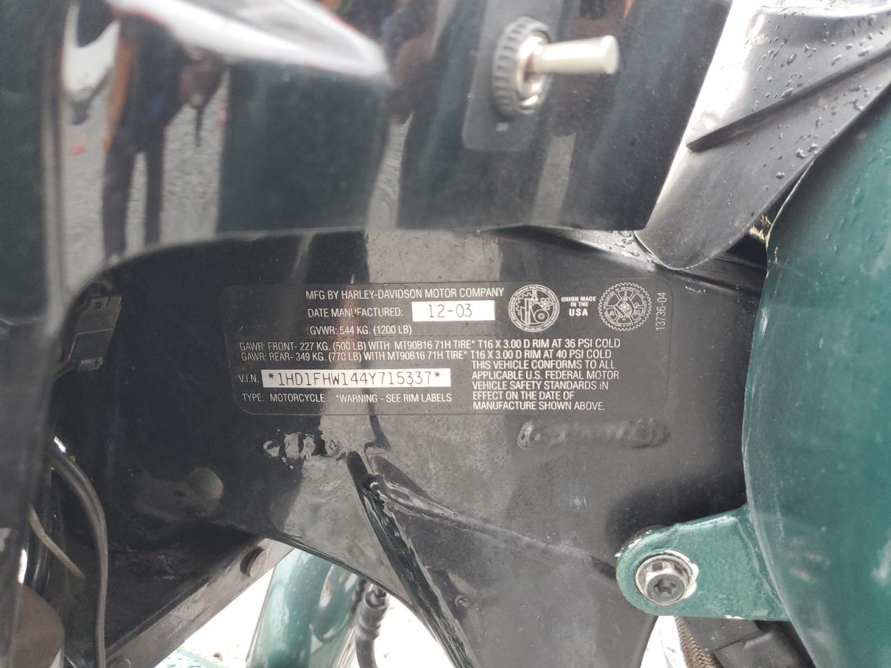 2004 Harley-Davidson Flhpi VIN: 1HD1FHW144Y715337 Lot: 93417535