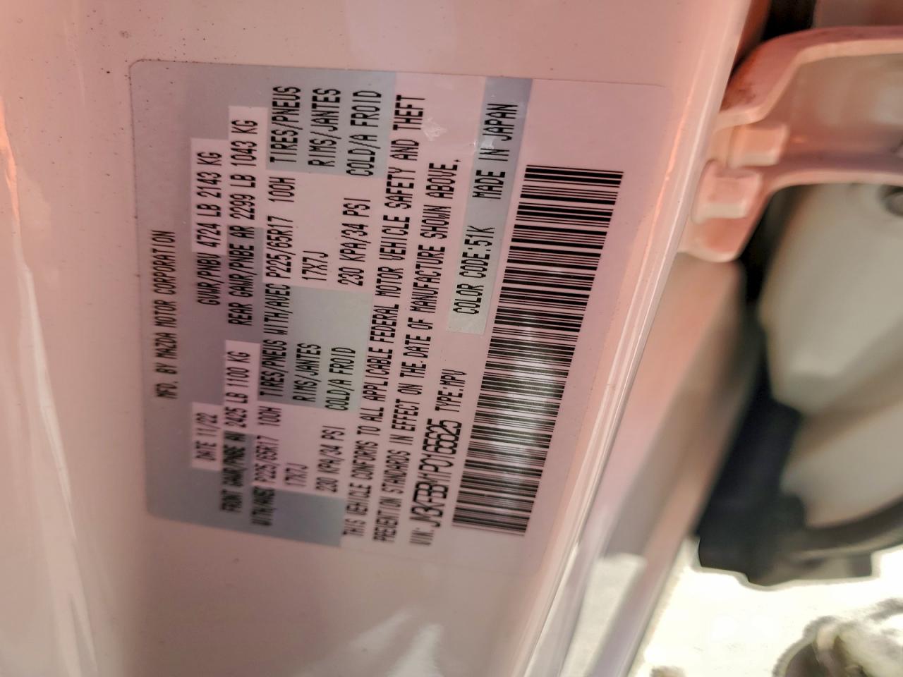 2023 Mazda Cx-5 Select VIN: JM3KFBBM1P0165625 Lot: 91971885