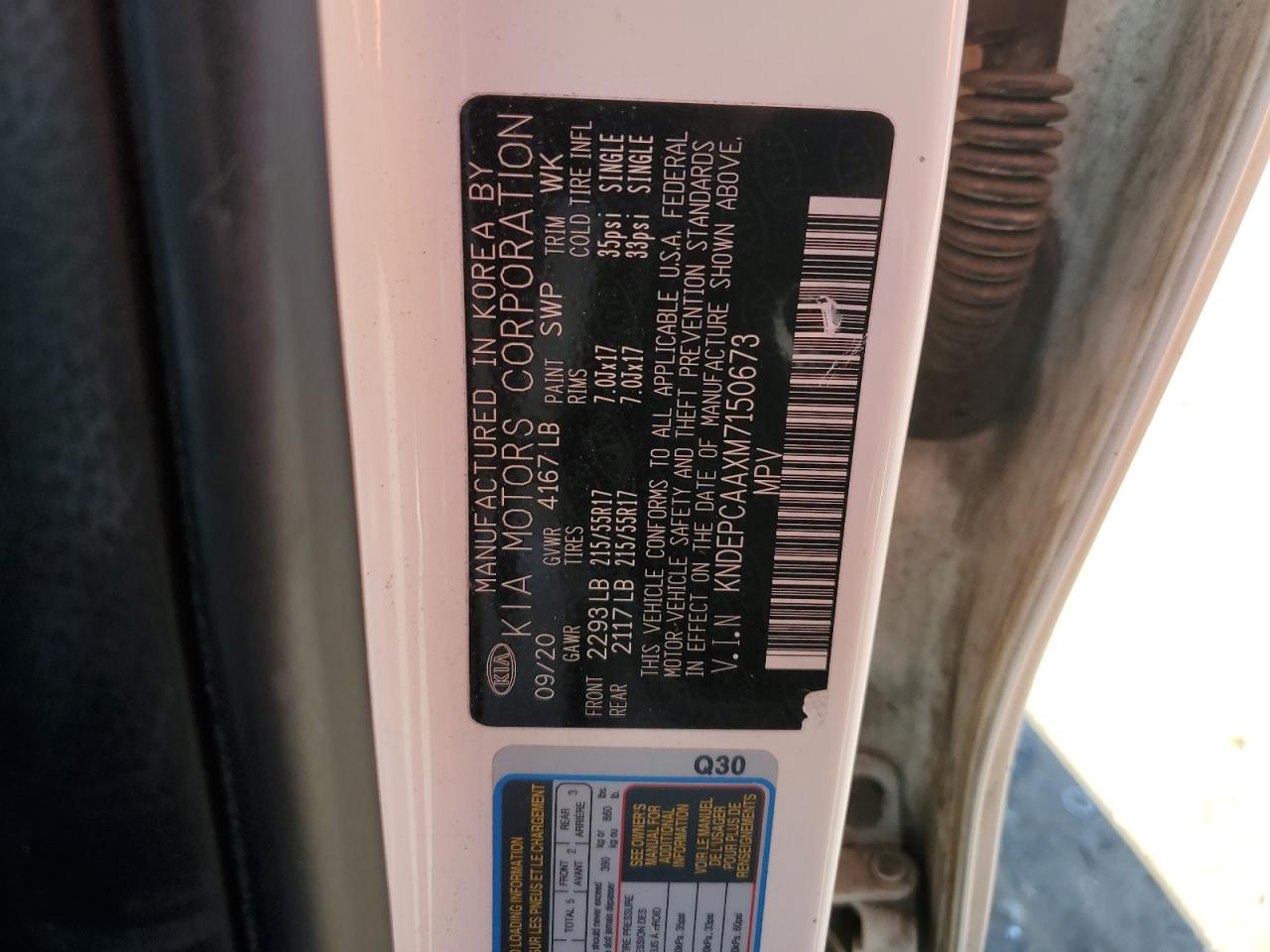 2021 Kia Seltos Lx VIN: KNDEPCAAXM7150673 Lot: 92498905