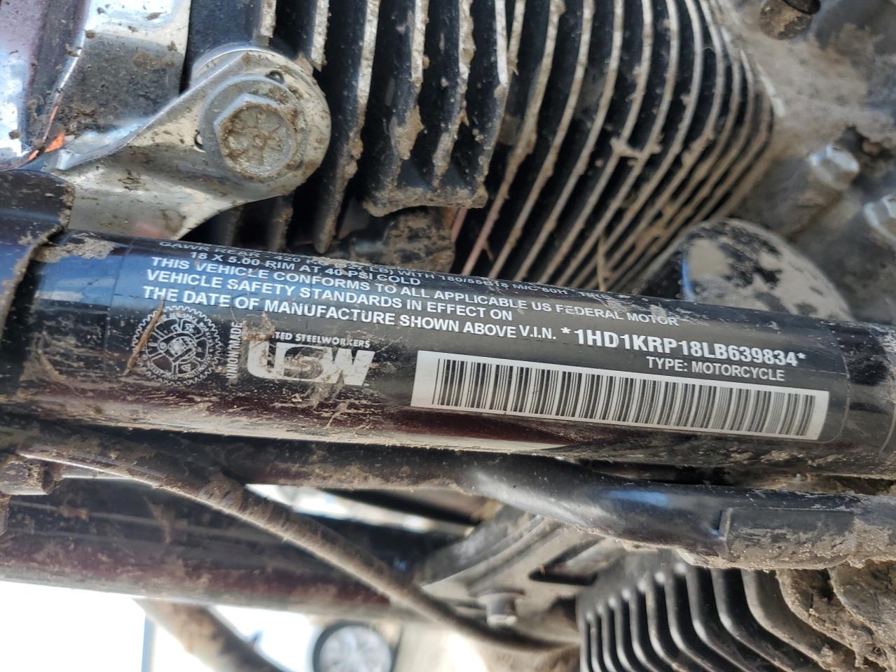 2020 Harley-Davidson Flhxs VIN: 1HD1KRP18LB639834 Lot: 92164535