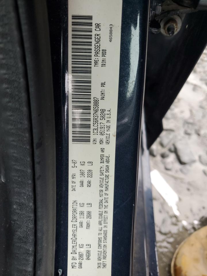 2007 Chrysler Sebring Touring VIN: 1C3LC56R37N658887 Lot: 91837765