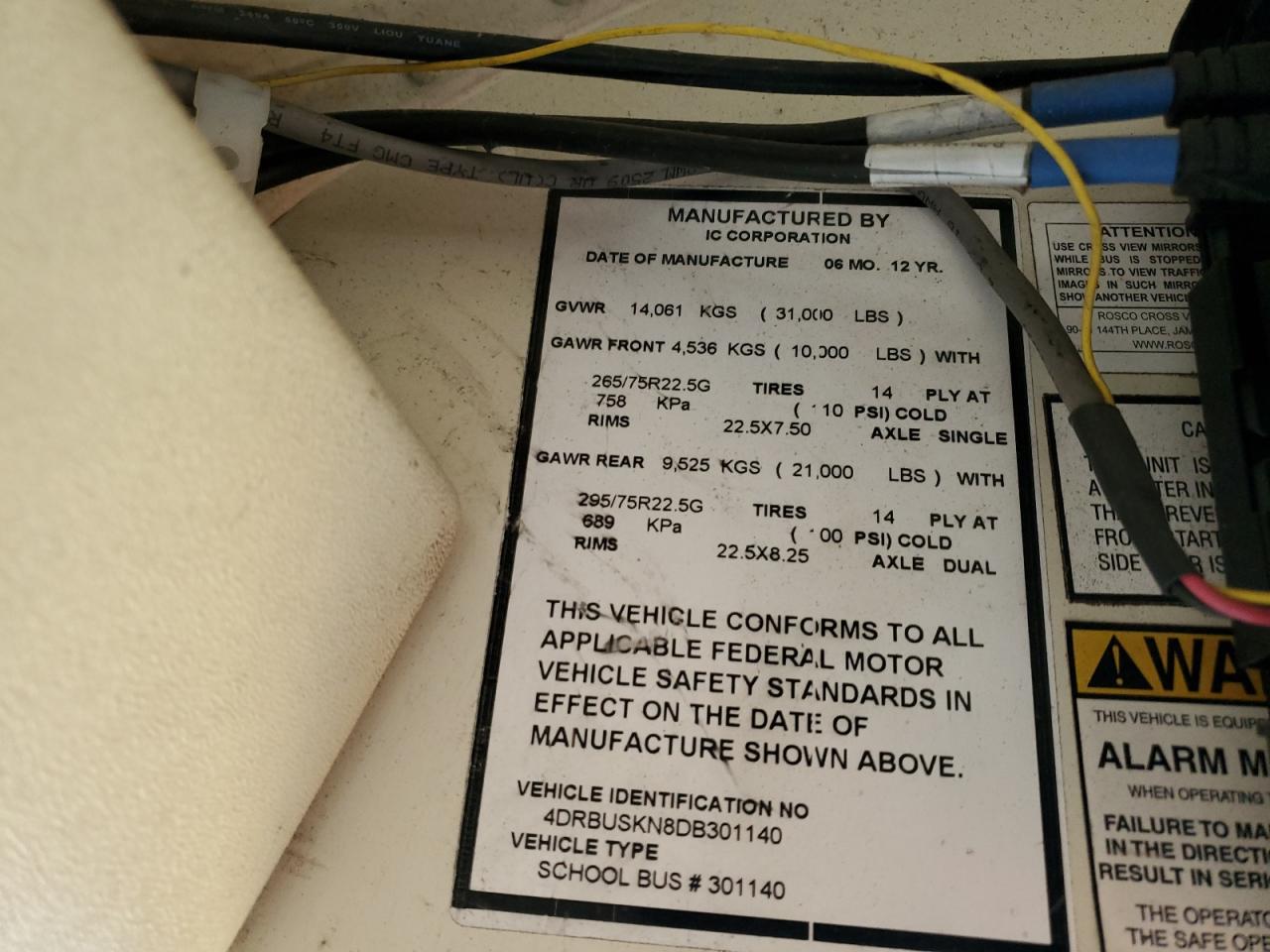 2013 Ic Corporation Ce Series School - School Bus VIN: 4DRBUSKN8DB301140 Lot: 90337675