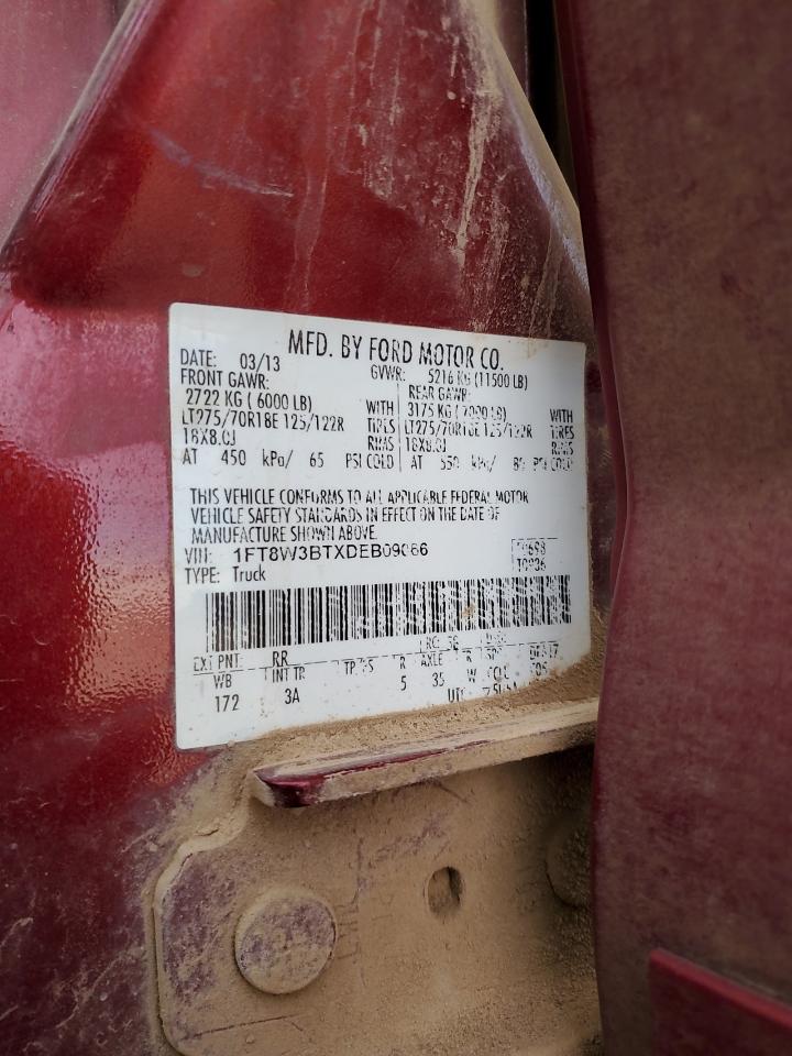 2013 Ford F350 Super Duty VIN: 1FT8W3BTXDEB09066 Lot: 90368865