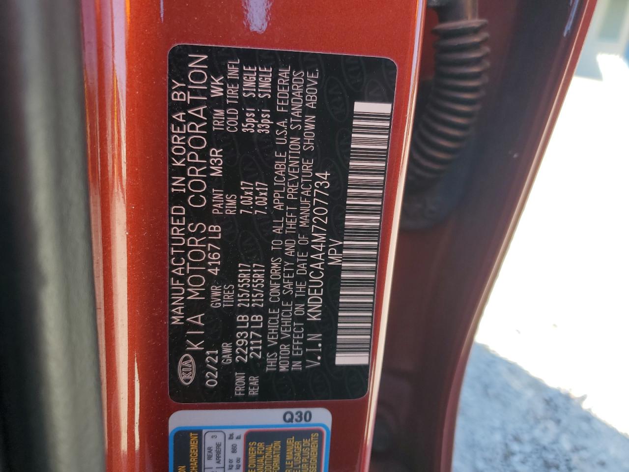 2021 Kia Seltos S VIN: KNDEUCAA4M7207734 Lot: 91464995