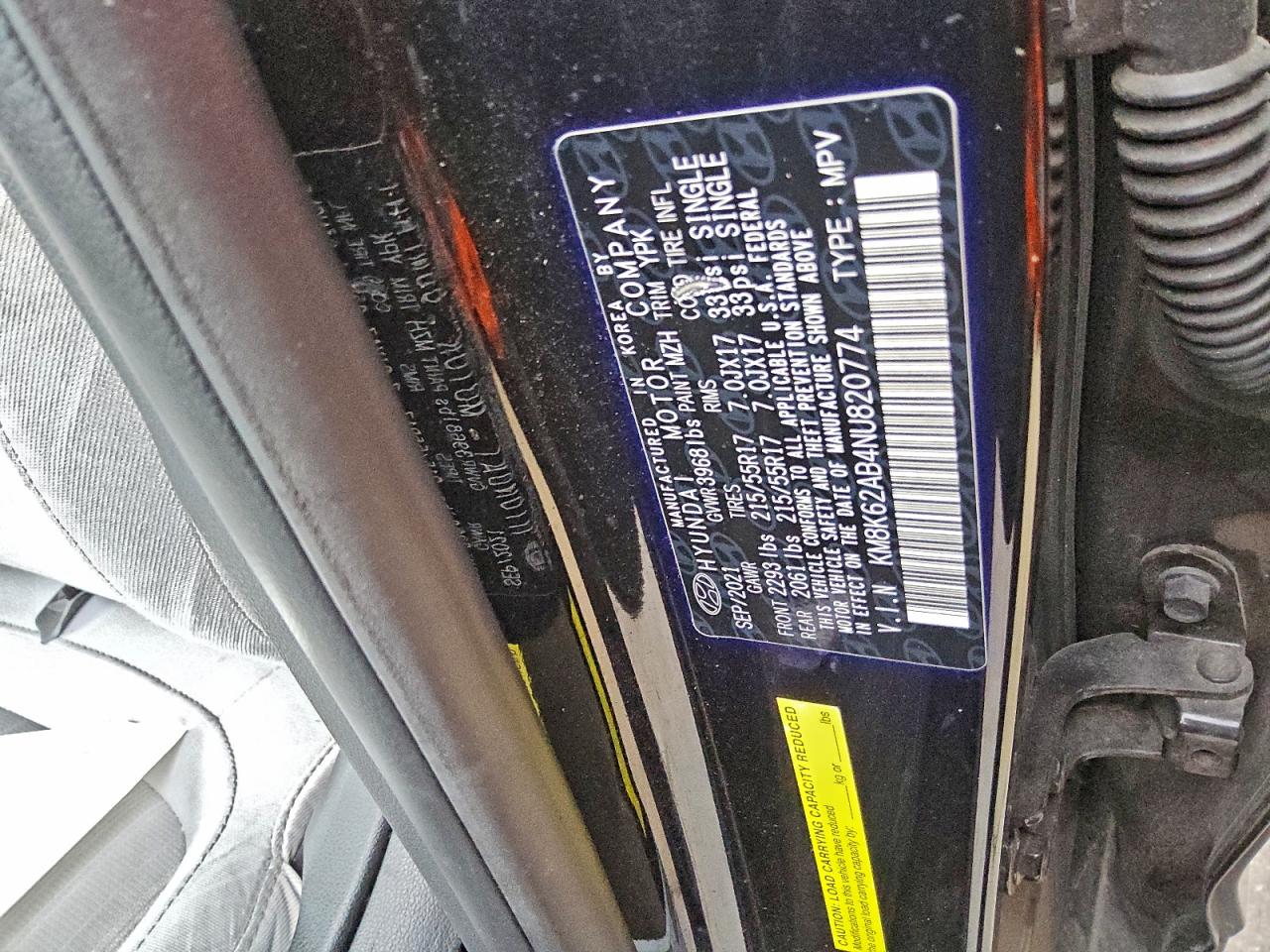 2022 Hyundai Kona Sel VIN: KM8K62AB4NU820774 Lot: 93052255