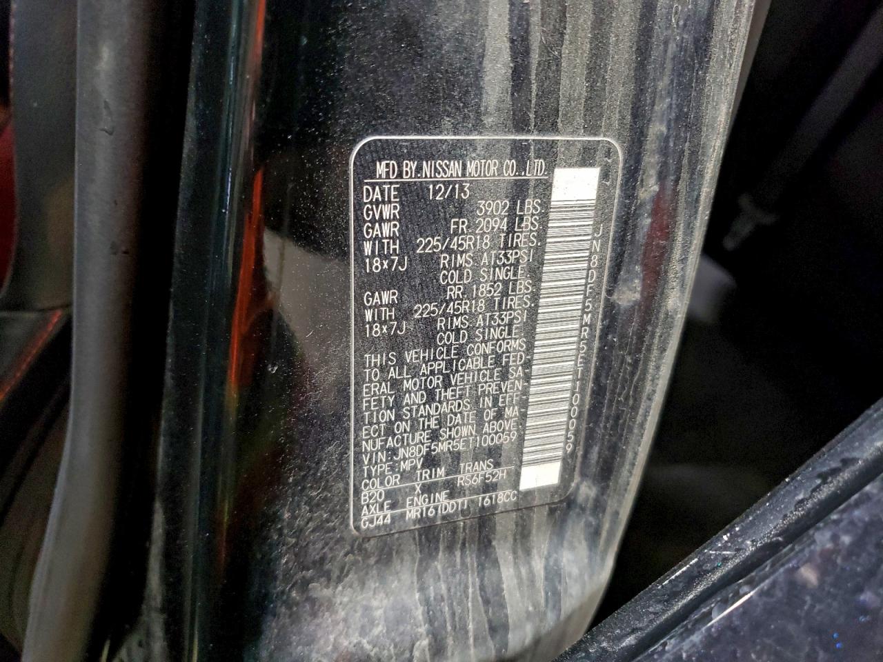 2014 Nissan Juke Nismo Rs VIN: JN8DF5MR5ET100059 Lot: 93742345