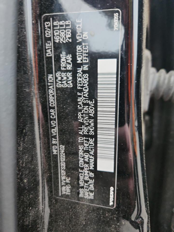 2013 Volvo S60 T5 VIN: YV1612FS2D1222402 Lot: 93679285