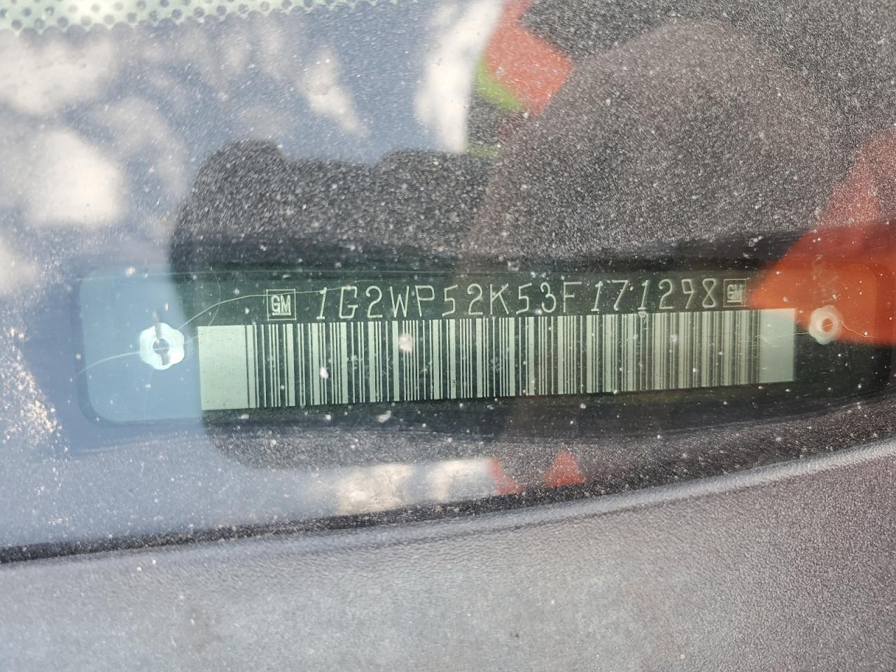 2003 Pontiac Grand Prix Gt VIN: 1G2WP52K53F171298 Lot: 93071895