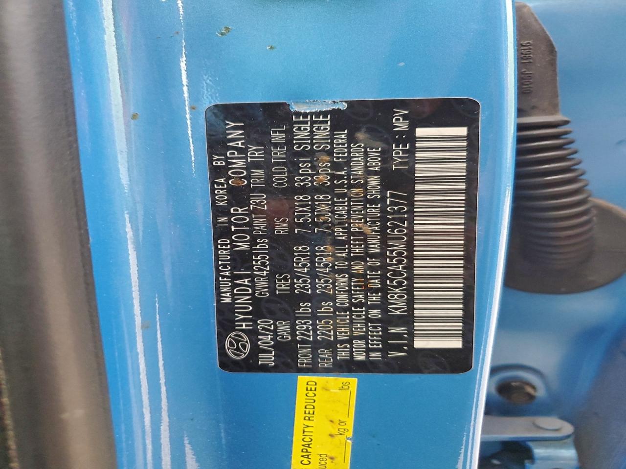 2021 Hyundai Kona Ultimate VIN: KM8K5CA55MU621377 Lot: 92744155