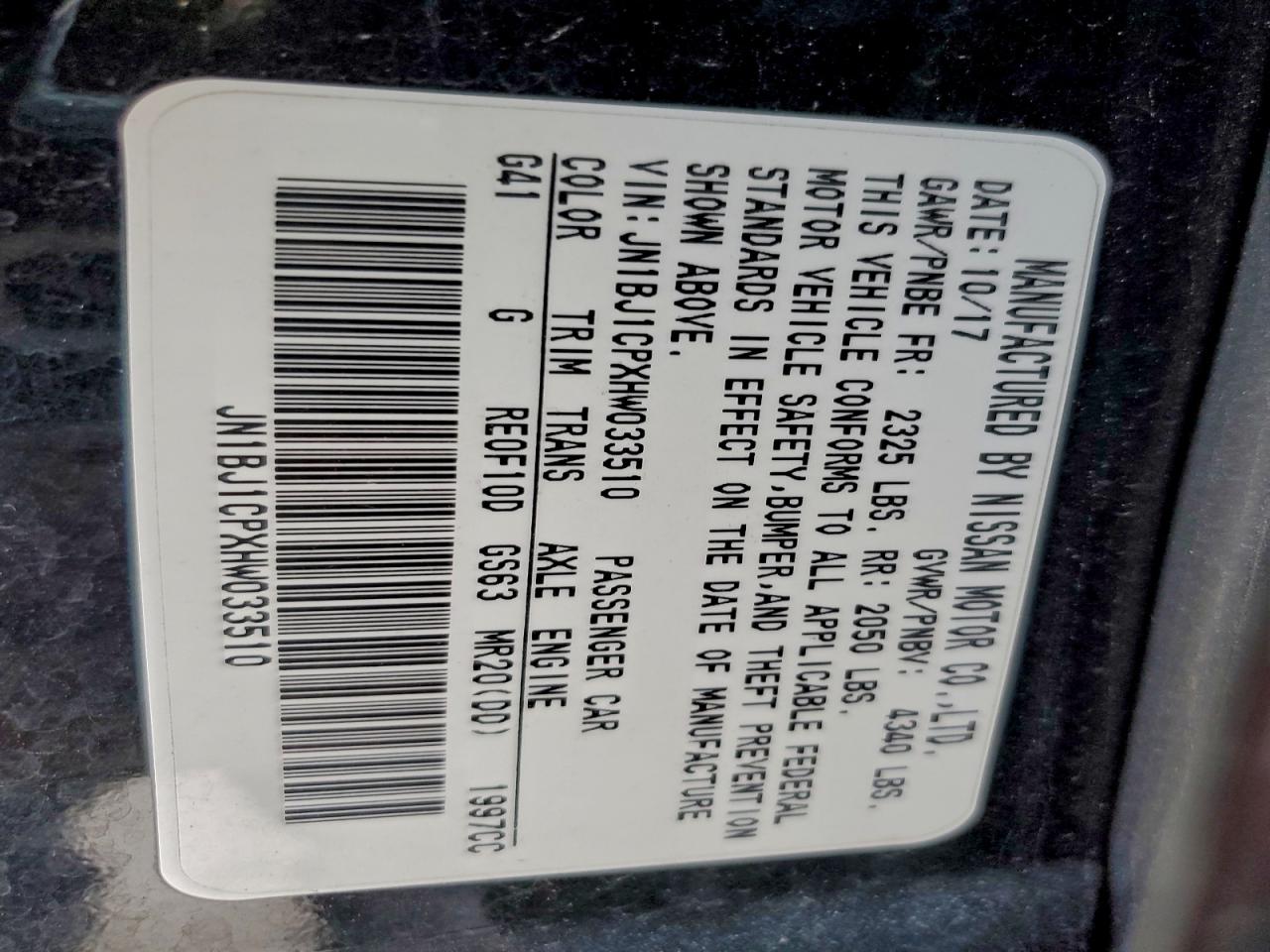 2017 Nissan Rogue Sport S VIN: JN1BJ1CPXHW033510 Lot: 93769525