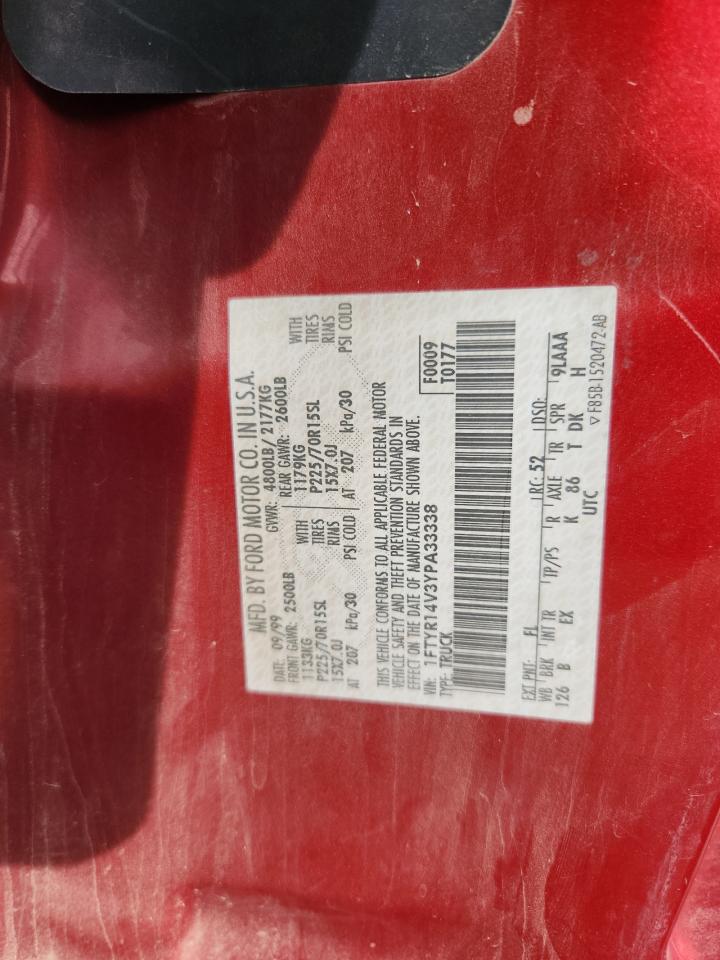 2000 Ford Ranger Super Cab VIN: 1FTYR14V3YPA33338 Lot: 92122595