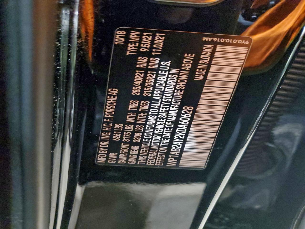 2019 Porsche Cayenne S VIN: WP1AB2AY2KDA60628 Lot: 93915485