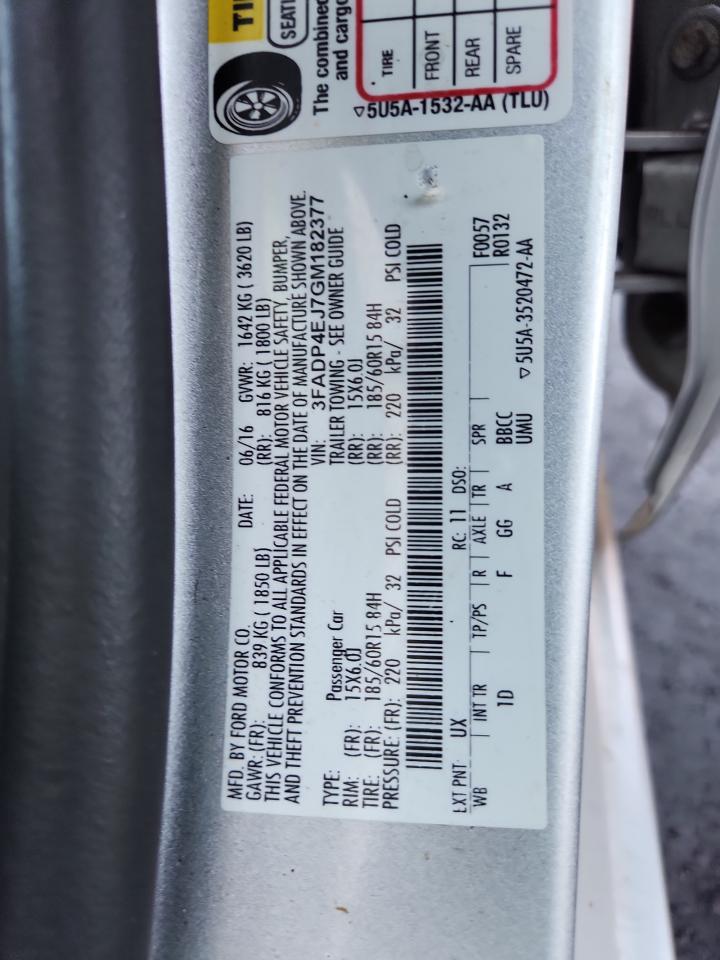 2016 Ford Fiesta Se VIN: 3FADP4EJ7GM182377 Lot: 93476315