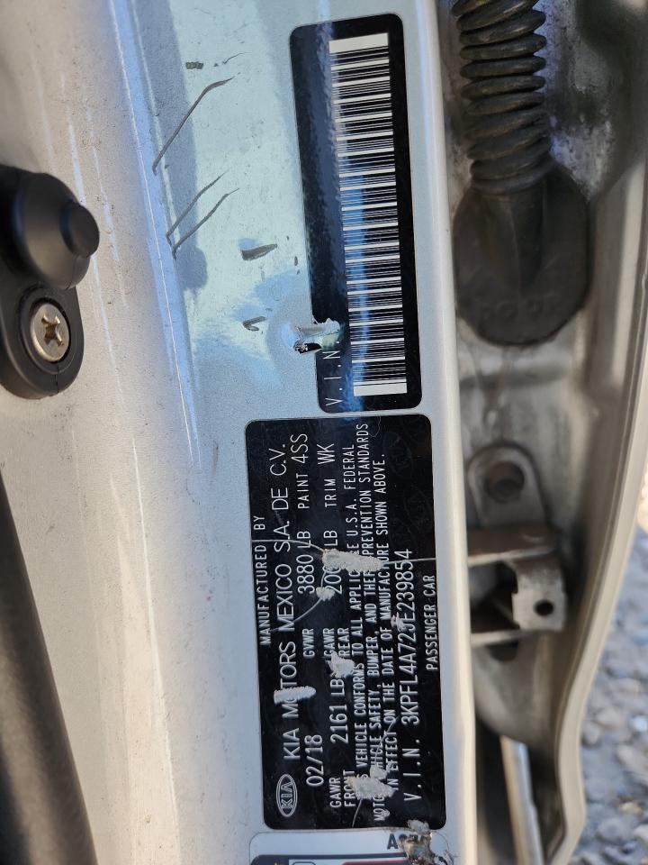 2018 Kia Forte Lx VIN: 3KPFL4A72JE239854 Lot: 92313485