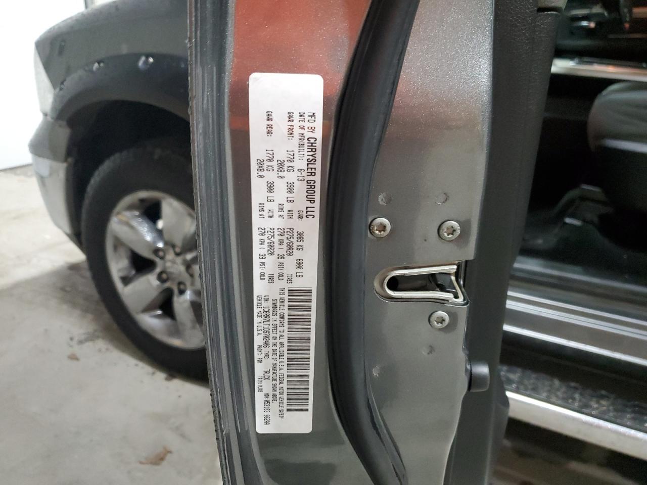 2013 Ram 1500 Slt VIN: 1C6RR7LT1DS702406 Lot: 93081875