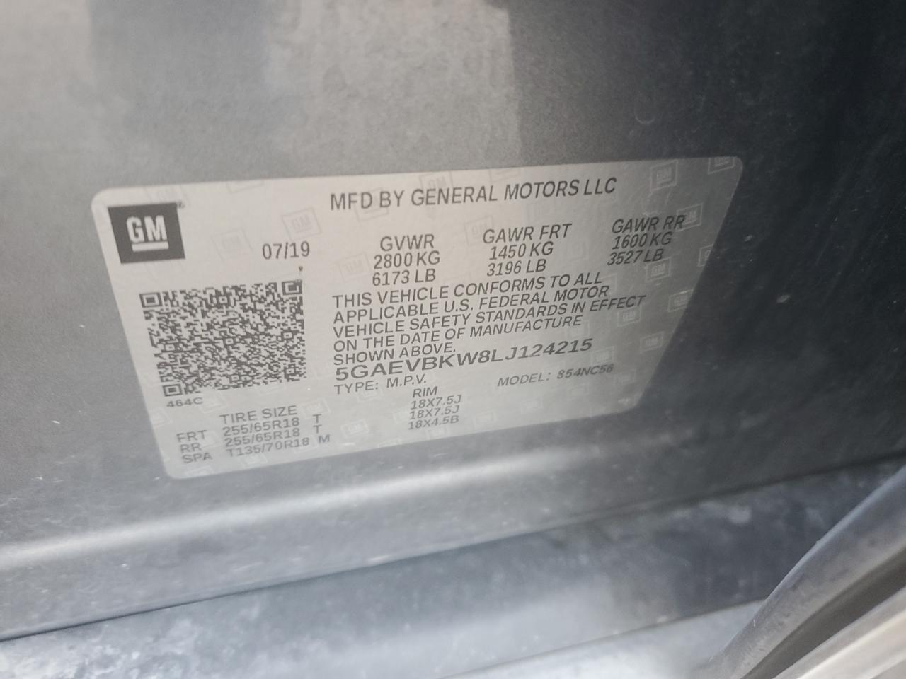 2020 Buick Enclave Premium VIN: 5GAEVBKW8LJ124215 Lot: 90795985