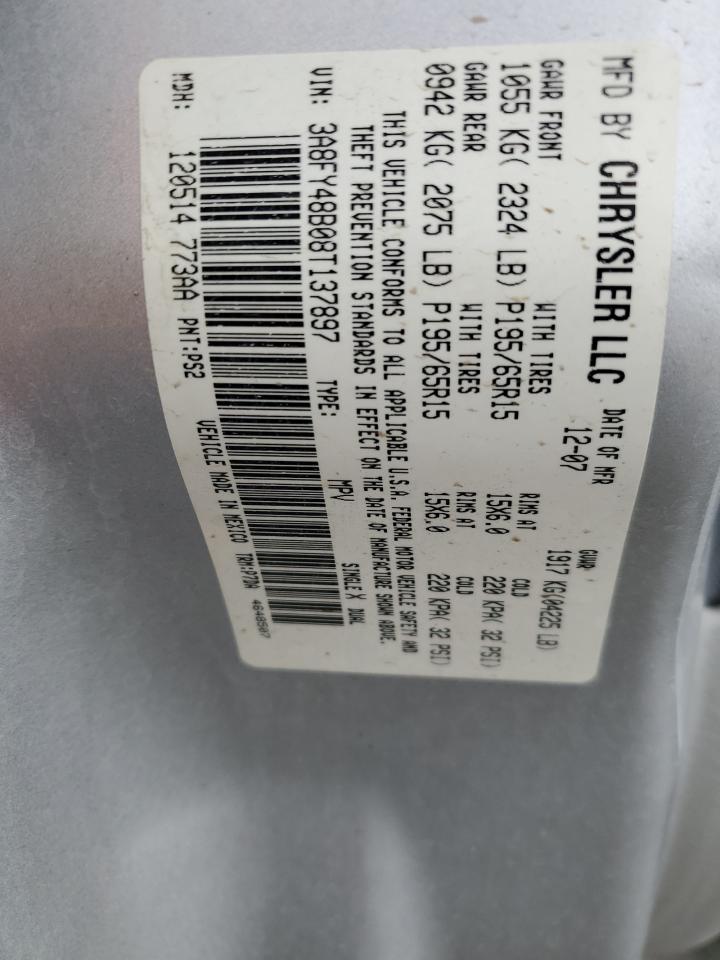 2008 Chrysler Pt Cruiser VIN: 3A8FY48B08T137897 Lot: 90939635