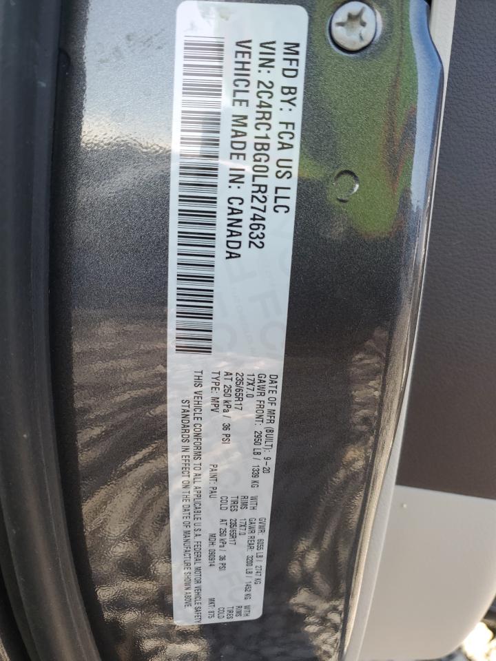 2020 Chrysler Pacifica Touring L VIN: 2C4RC1BG0LR274632 Lot: 92126775