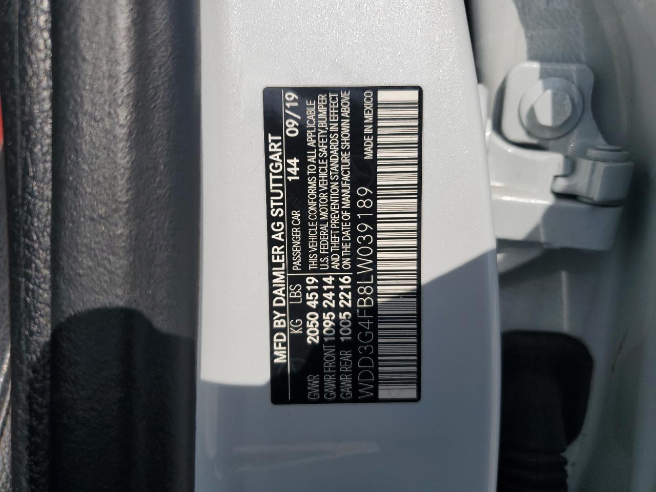 2020 Mercedes-Benz A 220 4Matic VIN: WDD3G4FB8LW039189 Lot: 91196675