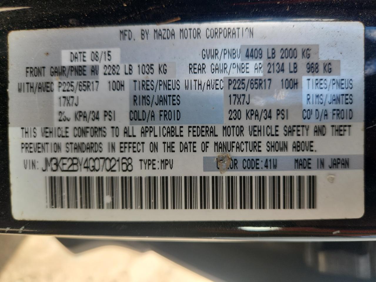 2016 Mazda Cx-5 Sport VIN: JM3KE2BY4G0702168 Lot: 91581085