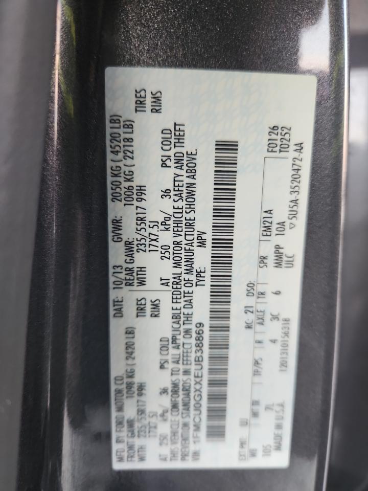 2014 Ford Escape Se VIN: 1FMCU0GXXEUB38869 Lot: 92615655