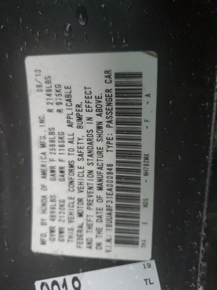 2014 Acura Tl Se VIN: 19UUA8F31EA000946 Lot: 92736145